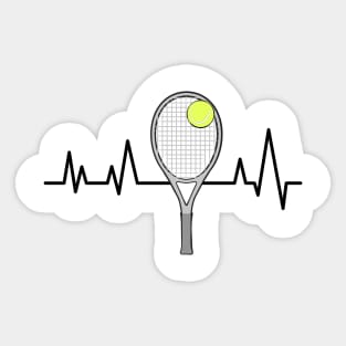 Heartbeat Pulse - Tennis - Racket & Ball Sticker